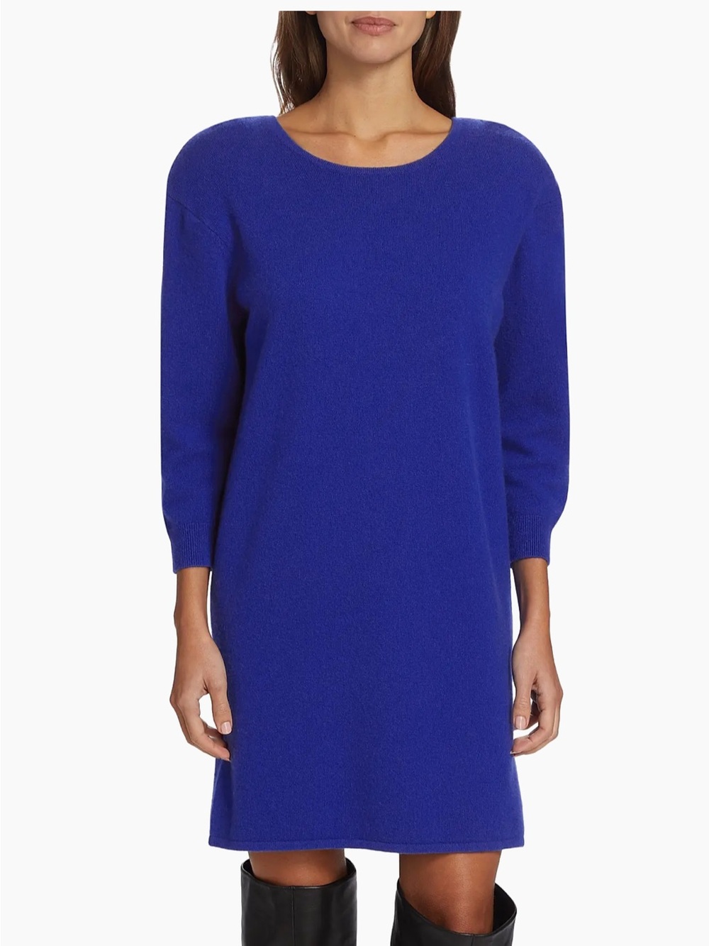 FRAME Strong Shoulder Cashmere Blend Scoop Back Sweater Dress Size S - Picture 2 of 14